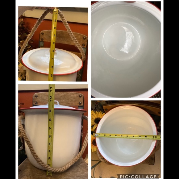 Vintage Farmhouse Enamel Pot - Picture 8 of 9